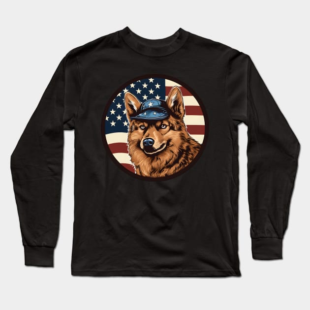 Patriotic Finnish Spitz Long Sleeve T-Shirt by NatashaCuteShop